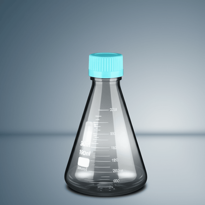 Erlenmeyer Flasks - Standard — showing graduation marks and vent cap detail