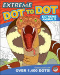 Colorful book cover featuring a completed dot-to-dot illustration of a cobra snake with its mouth open.