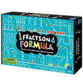 Teal Fraction Formula box with science illustrations of colorful flasks and beakers labeled with fractions.