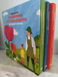 Box set of three Irish sound books with green, blue, and red spines. Illustrated cover shows a gardener and child.