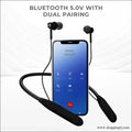Gizmore Mn225 Wireless Bluetooth 5.0 in Ear Neckband| 20 Hours Playtime - Neckband