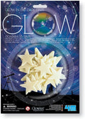 Sixteen pale yellow glow-in-the-dark stars in clear packaging featuring a starry night and constellation background.