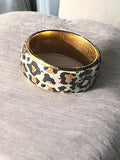 Gold Stainless Steel Ring With Leopard Spots