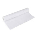 A single roll of white art paper, partially unrolled, showing its cylindrical shape and solid white color.