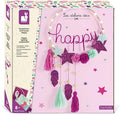 Pink craft kit box featuring a lighted hoop with pink 'happy' script, glitter stars, pom-poms, and colorful tassels.