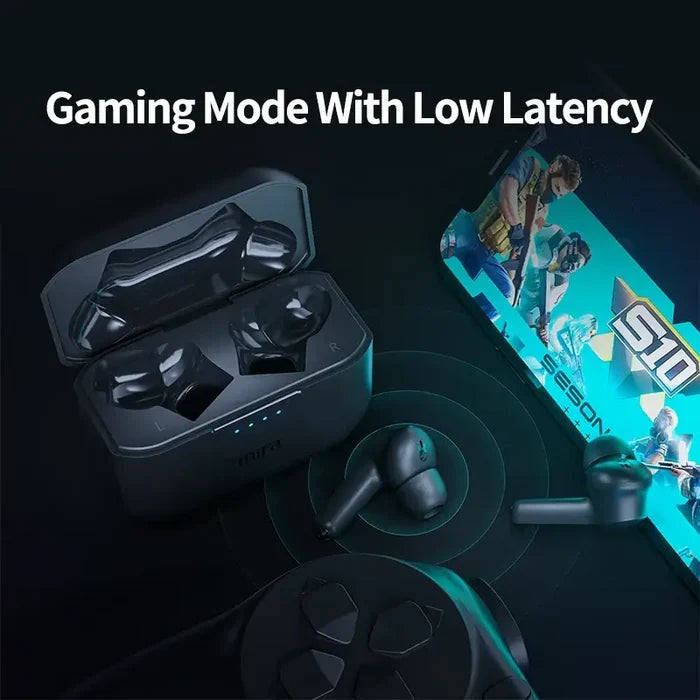 Headphones 4-Mics ENC Call Noise Cancelling True Wireless Earbuds in gaming mode for low latency