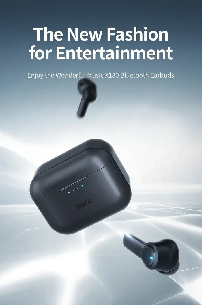 Headphones 4-Mics ENC Call Noise Cancelling True Wireless Earbuds with charging case and earbuds showcasing new fashion design