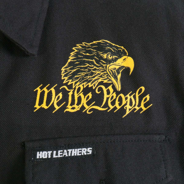 Hot Leathers FLM2114 Men's We the People Long Sleeve Solid Black Flannel Shirt