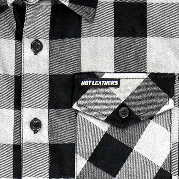 Hot Leathers FLM5202 Men's Black and White Sleeveless Flannel Fringe Shirt