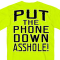 Hot Leathers GMD1435 Men's 'Put the Phone Down A**H***' Safety Green T-Shirt