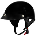 Hot Leathers HLT70 Stealth Glossy Black Motorcycle DOT Skull Cap Classic Half Helmet
