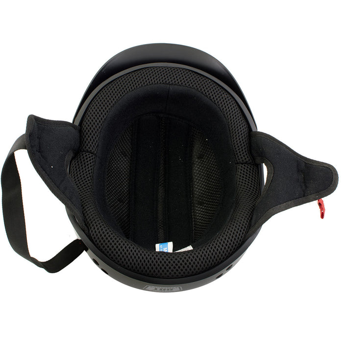 Hot Leathers HLT70 Stealth Glossy Black Motorcycle DOT Skull Cap Classic Half Helmet