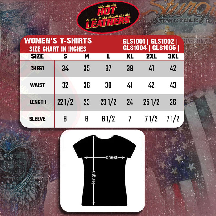 Hot Leathers Ladies Blue Angel Roses Fitted 3D All Over Printed T-Shirt GLS1002