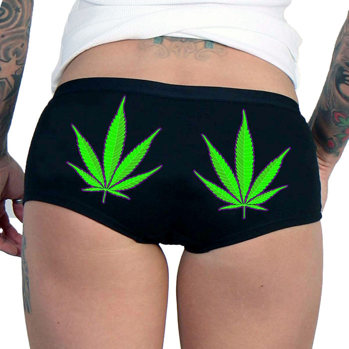 Hot Leathers Pot Leaves Ladies Boy Shorts PTB7479