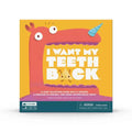 Square orange game box featuring a red monster with its mouth wide open and the title in bold white letters.
