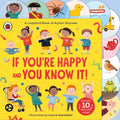 Yellow board book cover featuring diverse children and circular side tabs with nursery rhyme icons like a duck and spider.
