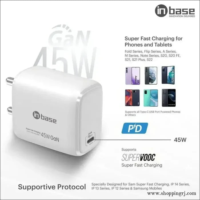 In Base Ether P452 45 w Fast Charger (type c to Type Cable,