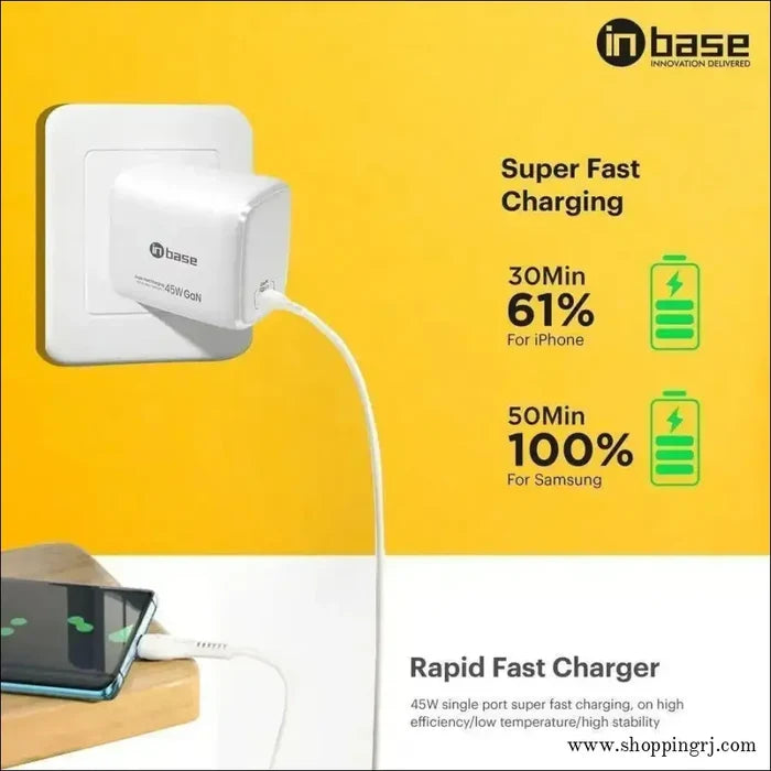 In Base Ether P452 45 w Fast Charger (type c to Type Cable,