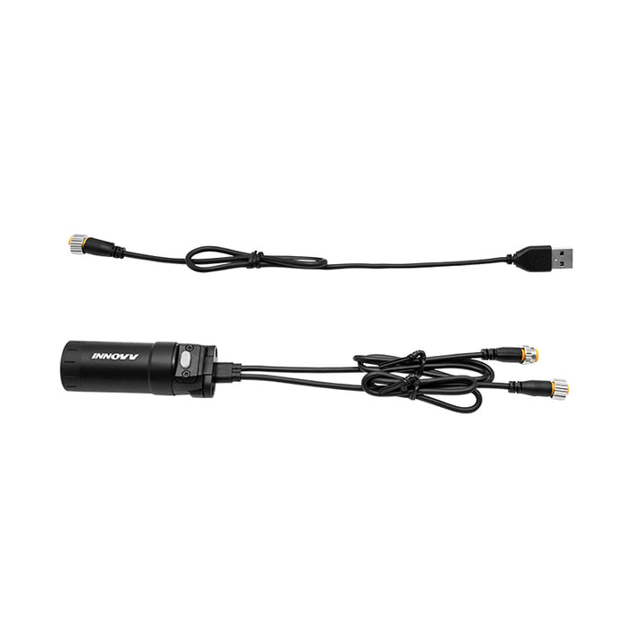 INNOVV K6 motorcycle dashcam DVR unit with attached multi-channel connection cables