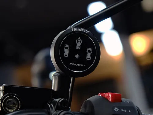 INNOVV ThirdEYE motorcycle BSD Watch Version watch blind spot indicator installed beside motorcycle speedometer