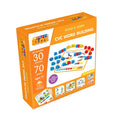 Orange box featuring colorful interlocking letter blocks and illustrated activity cards for children ages 4 and up.
