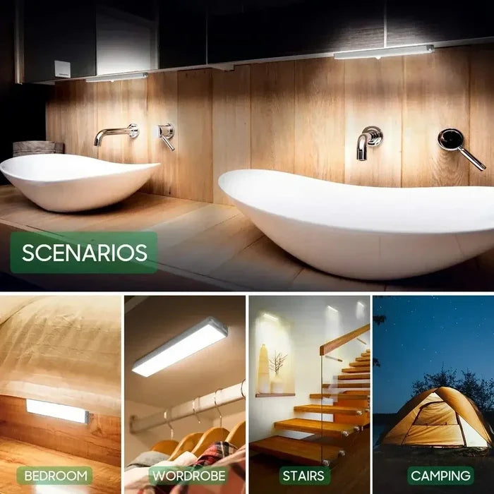 Kitchen Rechargeable Lamp LED Light With Motion Sensor for bathroom, bedroom, wardrobe, stairs, and camping scenarios