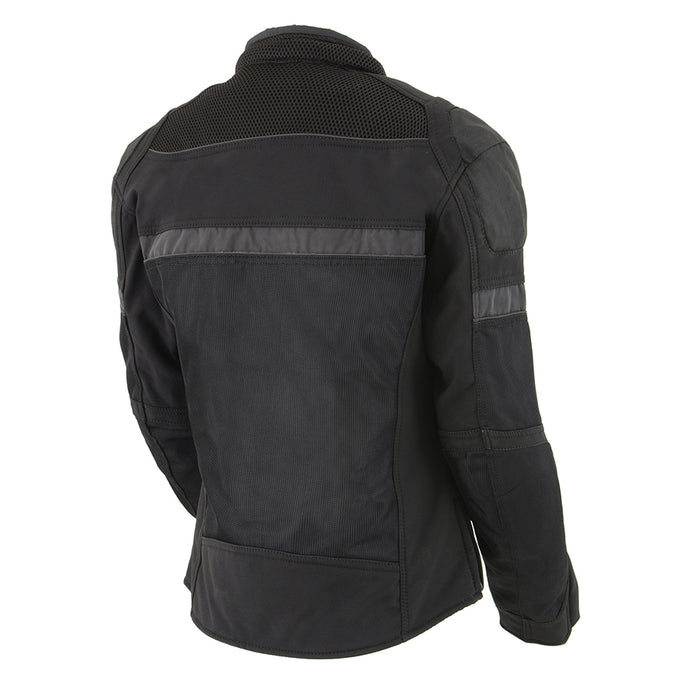 Ladies Black Nylon/Mesh Racing Jacket w/ Removable Armor