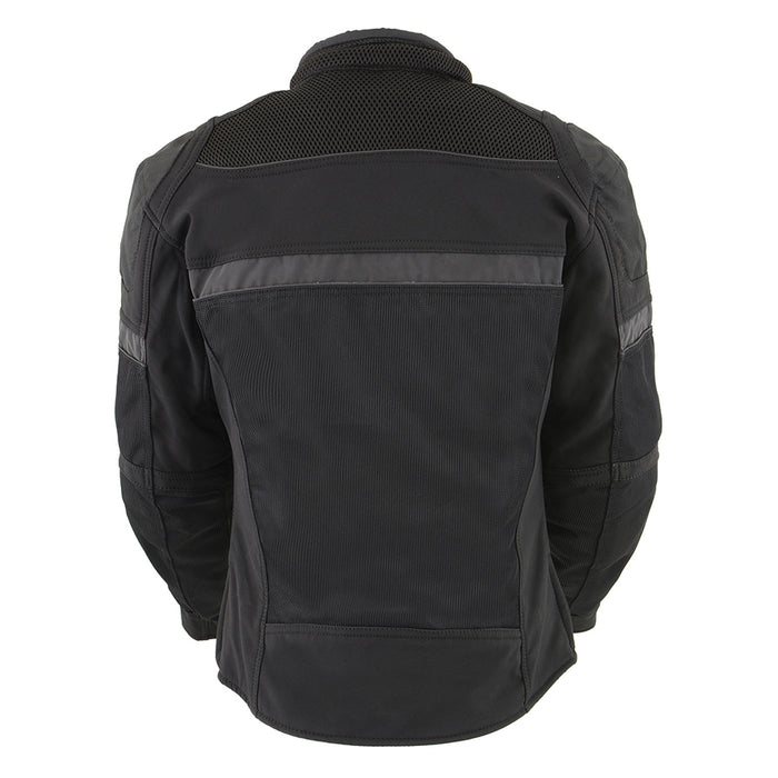 Ladies Black Nylon/Mesh Racing Jacket w/ Removable Armor