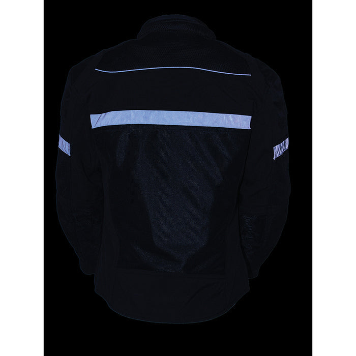 Ladies Black Nylon/Mesh Racing Jacket w/ Removable Armor