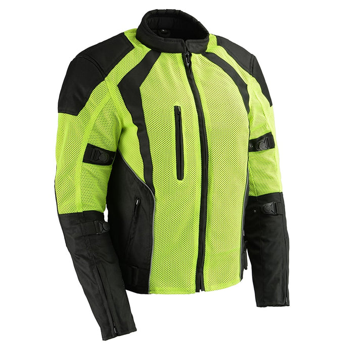 Ladies High Visibility Mesh Racer Jacket w/ Reflective Piping
