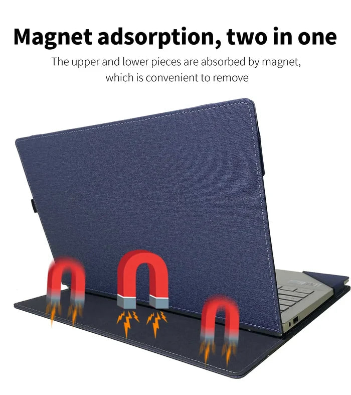 Laptop Sleeve with magnet adsorption for Lenovo ThinkPad E15 Gen 3, features no zipper closure, brand Nauxlu. Easy removal design.