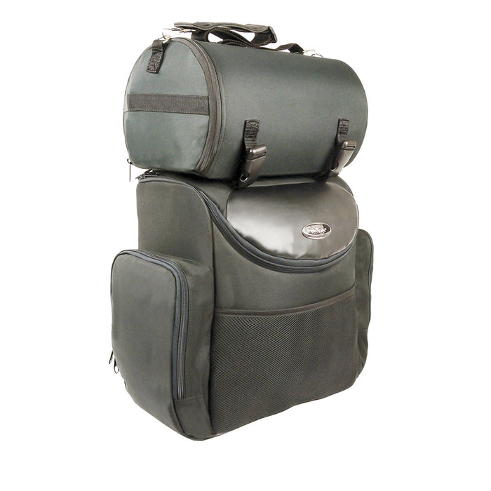 Large Nylon Two Piece Sissy Bar Bag w/ Map Pocket