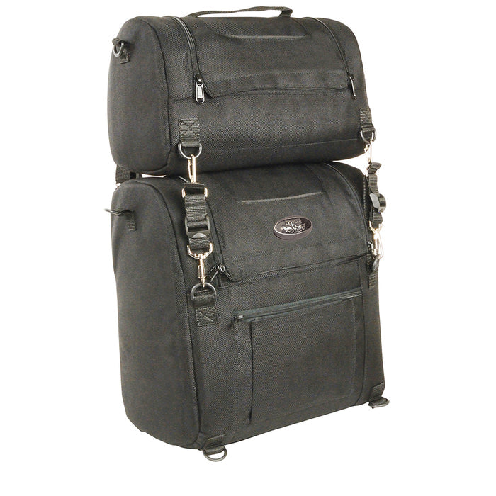Large Textile Combo Two Piece Sissy Bar Bag