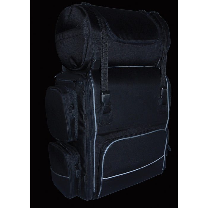 Large Two Piece Nylon Sissy Bar Bag w/ Reflective Piping