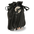 Leather Draw String Belt Pouch w/ Belt Clasp