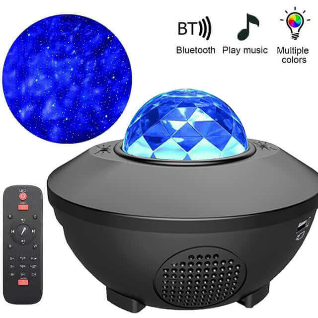 LED Star Ocean Wave Projector Night Light Lamp with Music Bluetooth Speaker