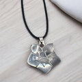 Lily Stamped Stainless Steel Charm With 18" Adjustable Necklace