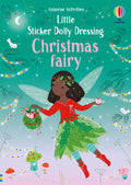 Book cover of a black Christmas fairy with wings and a green leaf skirt on a teal, snowy background.