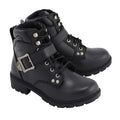 M Boss Apparel BOS49301 Women's 7-Inch Black Road Captain Leather Motorcycle Boots