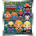 Nine cartoon Masters of the Universe figural bag clips featuring He-Man and Skeletor on a green stone background.