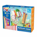Blue box showing colorful interlocking cube characters, activity cards, and accessories for ages 3 and up.