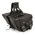 Medium Braided Zip-Off PVC Throw Over Saddle Bag w/ Bonus Pocket (12X9X6X17.5)