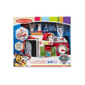 14-piece wooden medical toy kit in a colorful PAW Patrol box with pup characters and a red rescue truck caddy.