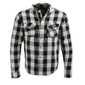Men’s Armored Checkered Flannel Biker Shirt w/ Aramid® by DuPont™ Fibers