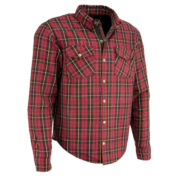 Men’s Armored Checkered Flannel Biker Shirt w/ Aramid® by DuPont™ Fibers