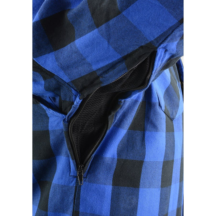 Men’s Armored Checkered Flannel Biker Shirt w/ Aramid® by DuPont™ Fibers