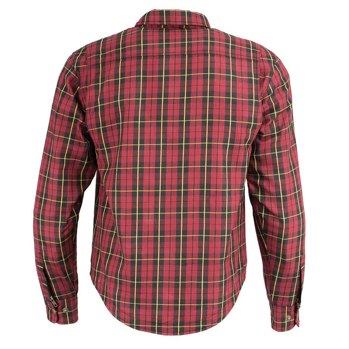 Men’s Armored Checkered Flannel Biker Shirt w/ Aramid® by DuPont™ Fibers