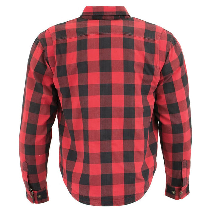 Men’s Armored Checkered Flannel Biker Shirt w/ Aramid® by DuPont™ Fibers
