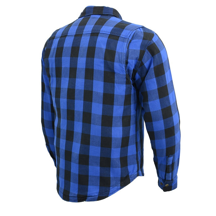Men’s Armored Checkered Flannel Biker Shirt w/ Aramid® by DuPont™ Fibers