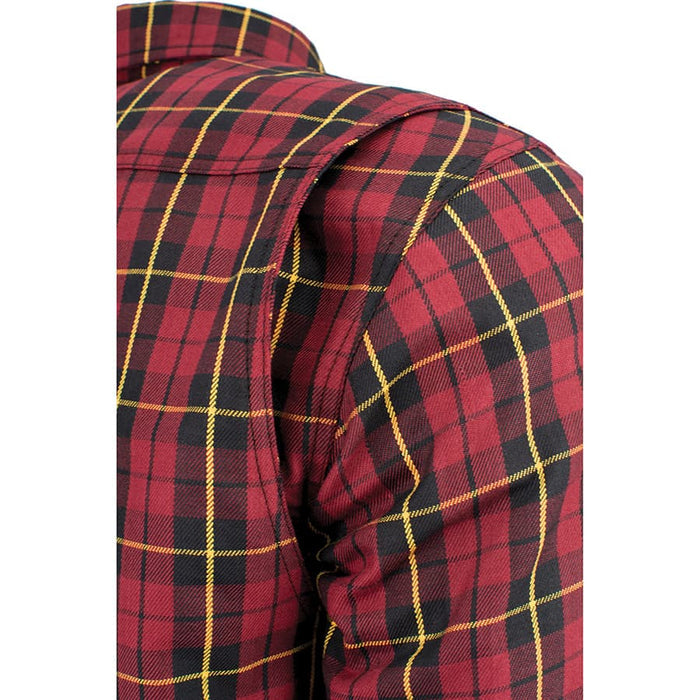 Men’s Armored Checkered Flannel Biker Shirt w/ Aramid® by DuPont™ Fibers